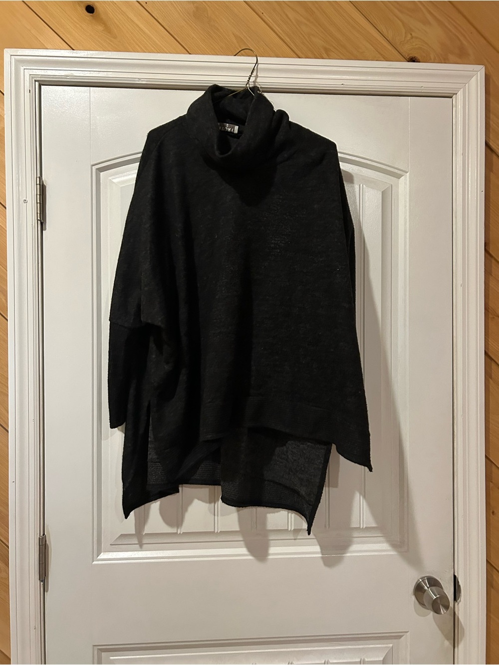 Oversized Black Cowl-Neck Sweater